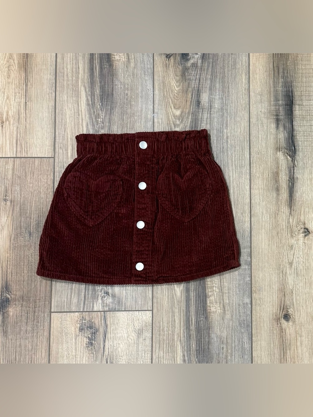 Old Navy Girls 4T Burgundy Corduroy Skirt Button Front Fall Holiday